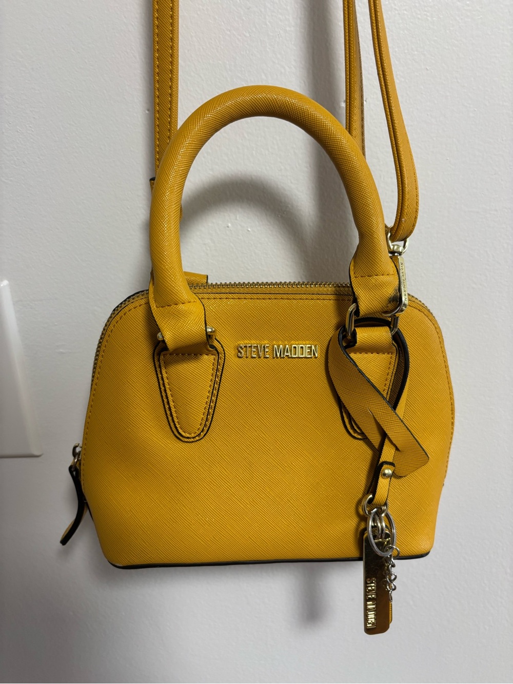 Steve Madden Yellow Mini Satchel with Gold Hardware